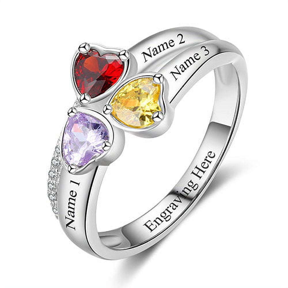Custom Stackable Family Members Names Adjustable Ring Personalized Multiple  Name Rings For Women Jewelry Mom Sisters